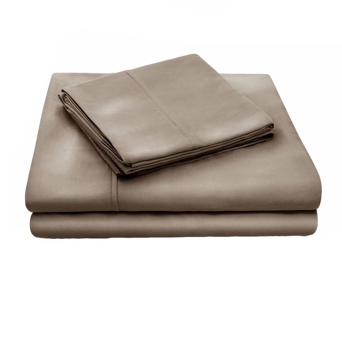 Accessorize Tencel Cotton Blend Sheet Set Mocha (Also Known as Latte) Single