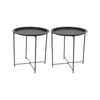 Harbour Housewares Round Steel Tray Tables - Pack of 2