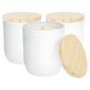 White Soy Wax Scented Candles - 130g - Coconut & Lime - Pack of 3 - Fruity Fresh Jarred Long Burn Summer Fragrance