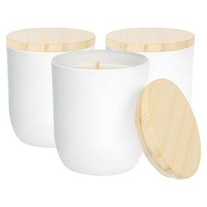 White Soy Wax Scented Candles - 130g - Coconut & Lime - Pack of 3 - Fruity Fresh Jarred Long Burn Summer Fragrance