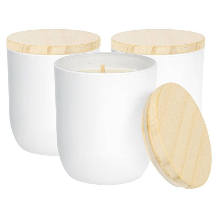 White Soy Wax Scented Candles - 130g - Coconut & Lime - Pack of 3 - Fruity Fresh Jarred Long Burn Summer Fragrance