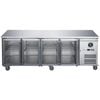 FED-X Stainless Steel Four Glass Door Under Bench Fridge 414.9L XUB7C22G4V