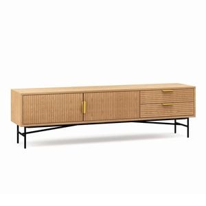 Kina 180cm Natural Oak Ripple Slatted TV Entertainment Unit