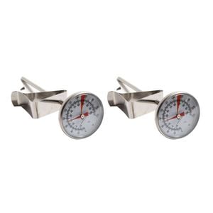 2PK Coffee Culture Stainless Steel Milk Jug Thermometer w/ Clip 13cm Silver