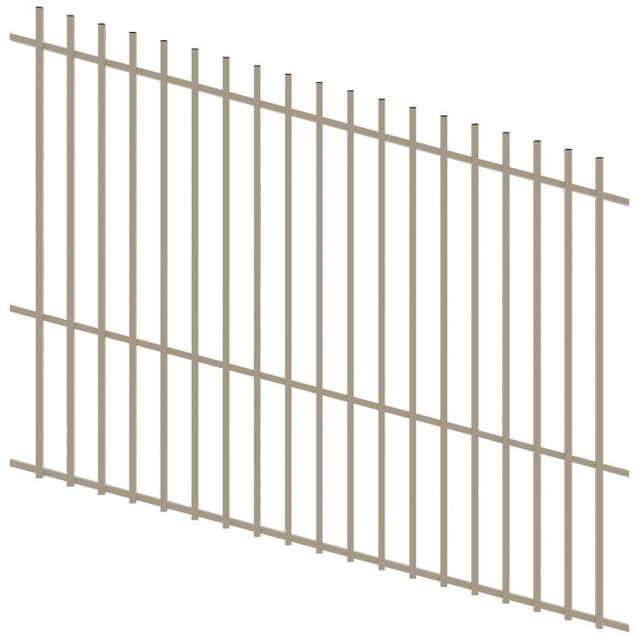 ProtectorAl 1201 - 2400 x 1800mm Paperbark Raked Up to 15º Batten Pool Fence Panel