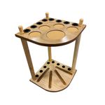 Sportivo Di Vinci Corner Billiards Pool Cue Rack With 8 Billiard Stick Holder Natural Wood