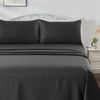 LINENOVA 1800TC Striped Microfibre Sheet Set-Black Double