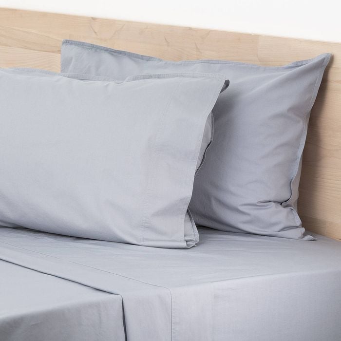 Renee Taylor Helena King Bed Vintage Stone washed Sheet Set Dusty Blue