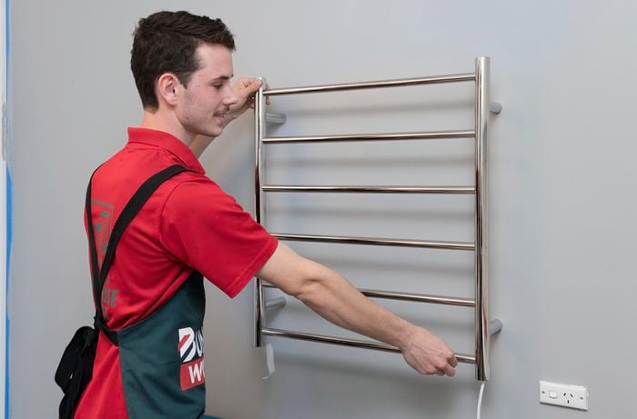 how to install a heated towel rail