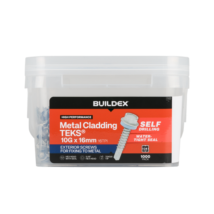 Buildex 10G x 16mm Class 4 Cladding & Fencing TEKS® Screws with Seal ...