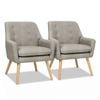 Artiss 2X Armchair Lounge Chair Accent Tub Chair Beige ANNE