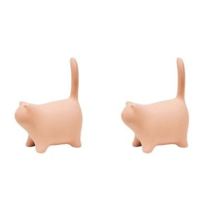 2PK Urban Products Cat Pot/Garden/Shelf Ornament Bisque 13cm