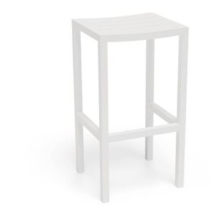 Halki Outdoor Bar Stool Backless Matt White