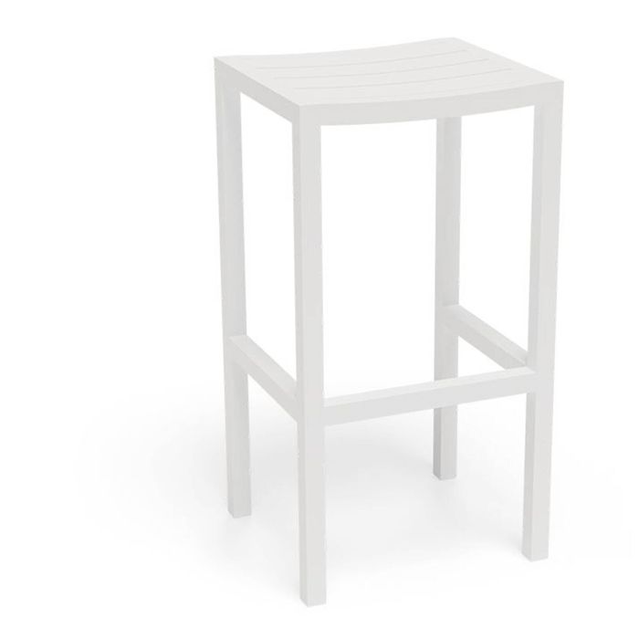 Halki Outdoor Bar Stool Backless Matt White