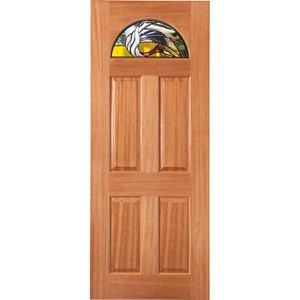 Woodcraft 2040 x 820 x 40mm Entrance Door Carolina Black Leadlight  Glass TG2 GlassCG