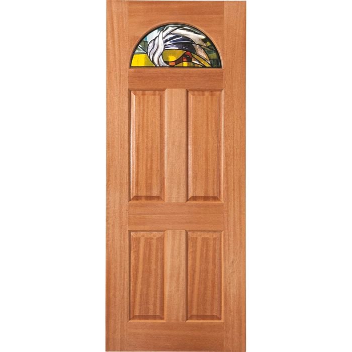 Woodcraft 2040 x 820 x 40mm Entrance Door Carolina Black Leadlight  Glass TG2 GlassCG