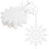 Catzon 12Pcs Christmas Snowflake Hanging Decor for Xmas Trees-White