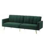 Oikiture 3 Seater Sofa Bed Lounge Velvet Green