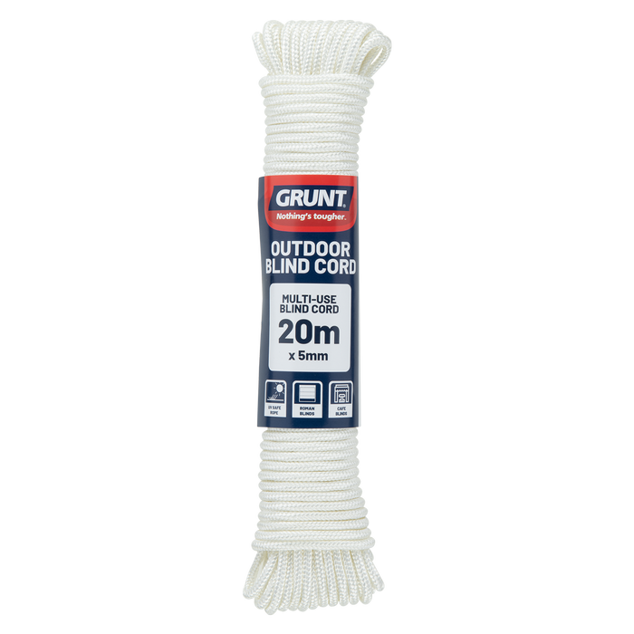 Grunt 5mm x 20m White Outdoor Blind Cord
