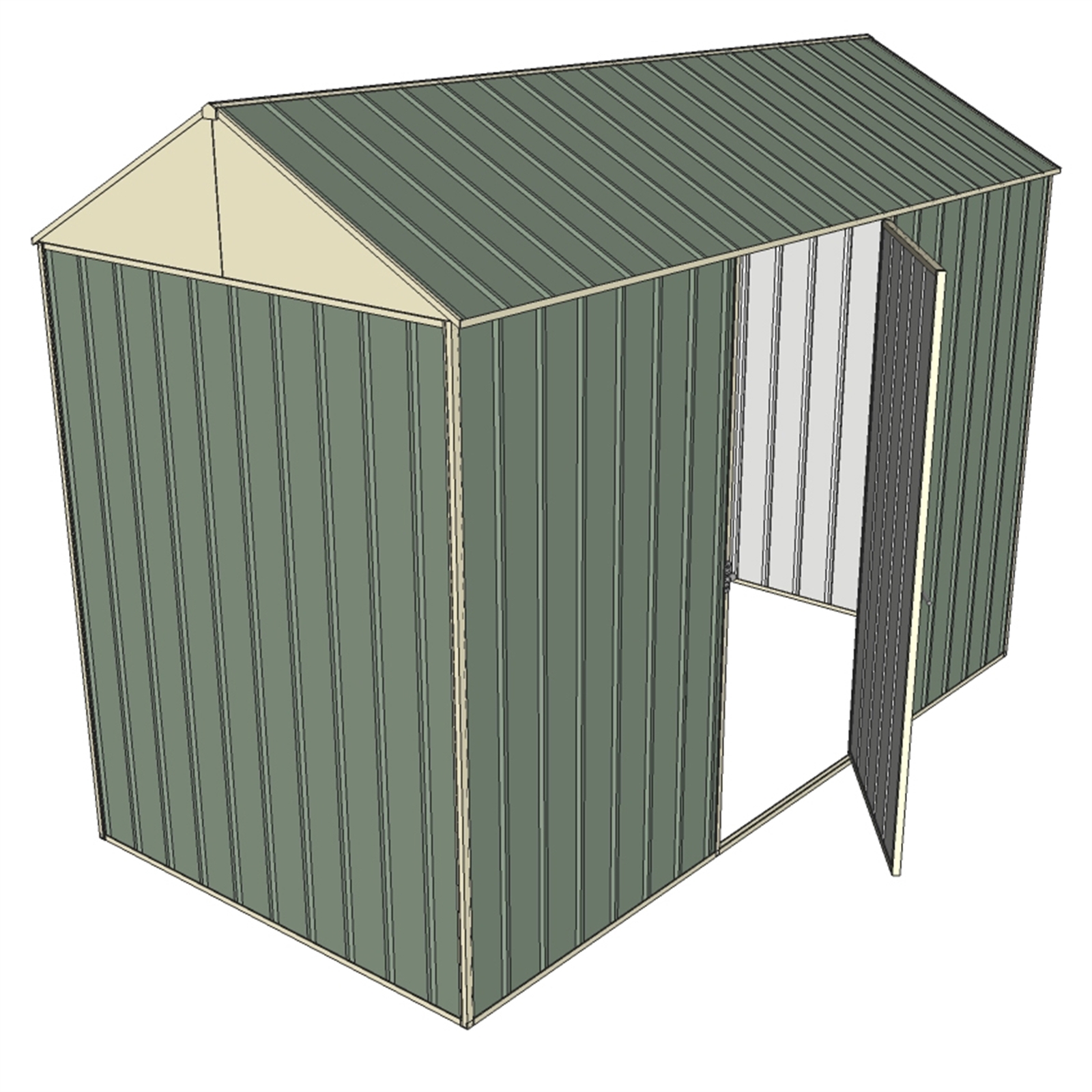 Build-a-Shed 1.5 x 3 x 2.3m Single Hinged Side Door Gable Shed - Green product image