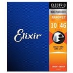 Elixir #12052 Electric Guitar Strings Nanoweb Steel 10-46 Light