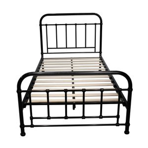 Metallica  Single Bed Size Metal Frame Platform Mattress Base Black
