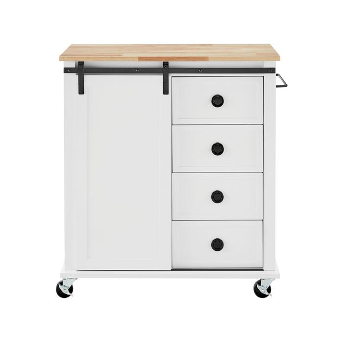 South Hampton 4 Drawer 1 Door Kitchen Trolley
