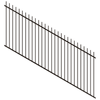 ProtectorAl 1201 - 2400 x 1200mm Black Satin Raked 16-30º Picket Top Pool Fence Panel - Black