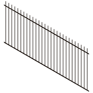 ProtectorAl 1201 - 2400 x 1200mm Black Satin Raked 16-30º Picket Top Pool Fence Panel - Black