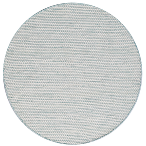 Handwoven Boondi Wool Rug-Ivory/Aqua-120x120cm