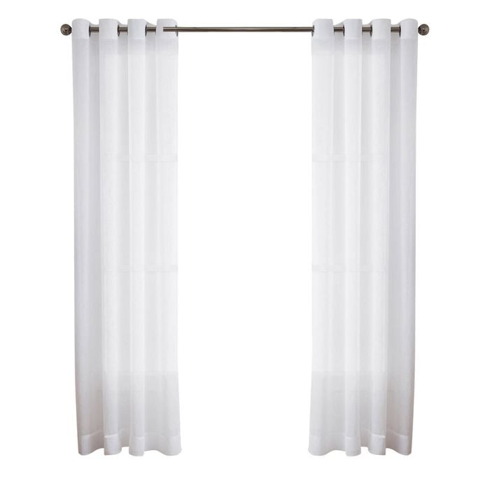 Smart Home Products 220 - 270 x 223cm White Coco Net Eyelet Curtain - 2 Pack