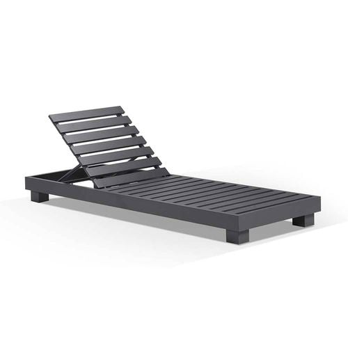 Outdoor Santorini Aluminium Sun Lounge Set In Charcoal W Side Table Bunnings Australia