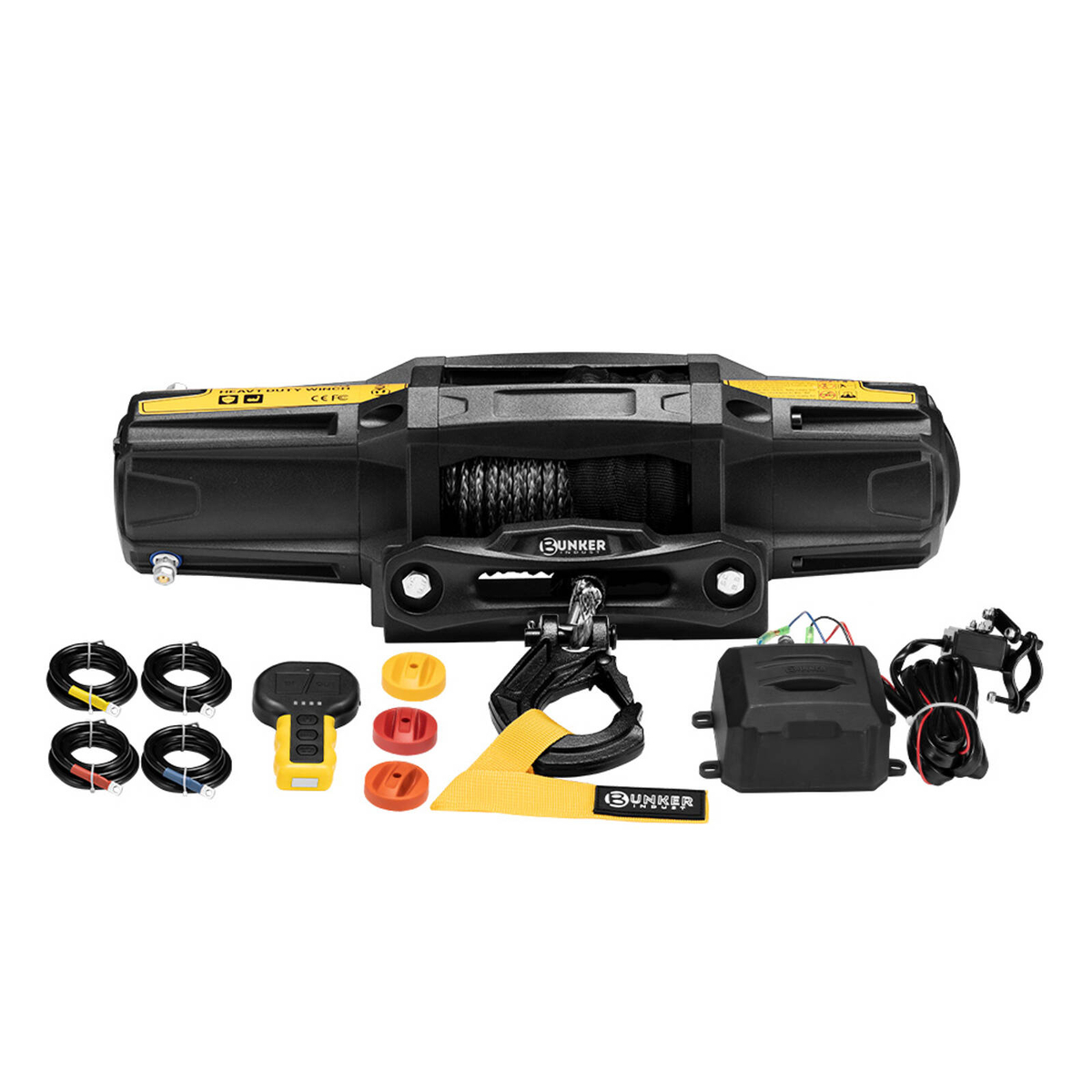 Bunker Indust Electric Winch 6000LBS/2722KGS 12V Synthetic Rope ...