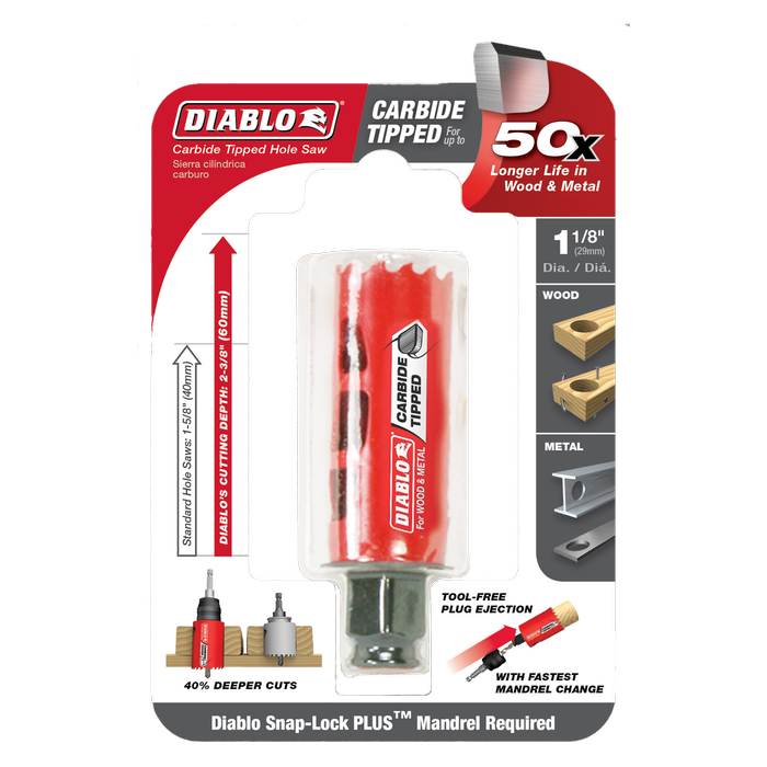 Diablo 29mm Carbide-Tipped Wood And Metal Hole Saw