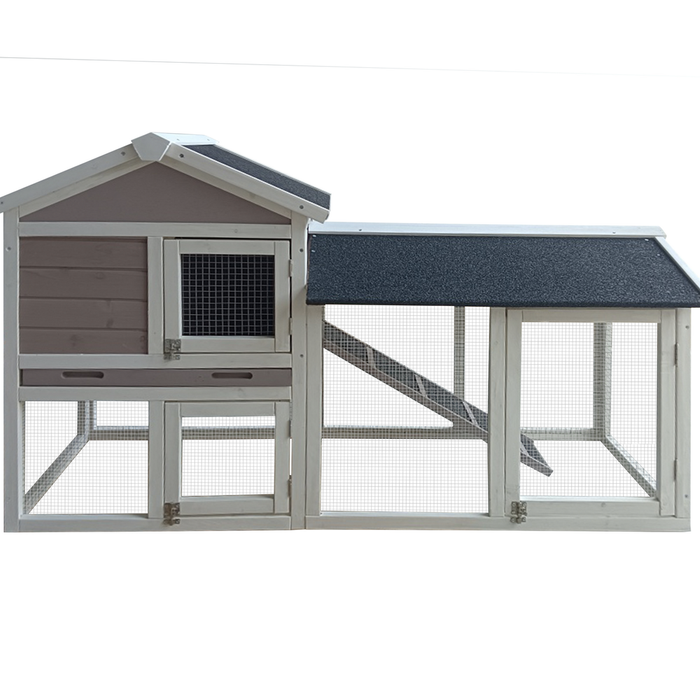 Yes4pets 147cm Rabbit Hutch Quail Run Wooden Cage Guinea Pig Cage House
