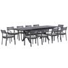 FurnitureOkay Bondi-Mosman 11-Piece Sintered Stone Outdoor Extendable Dining Setting - Charcoal