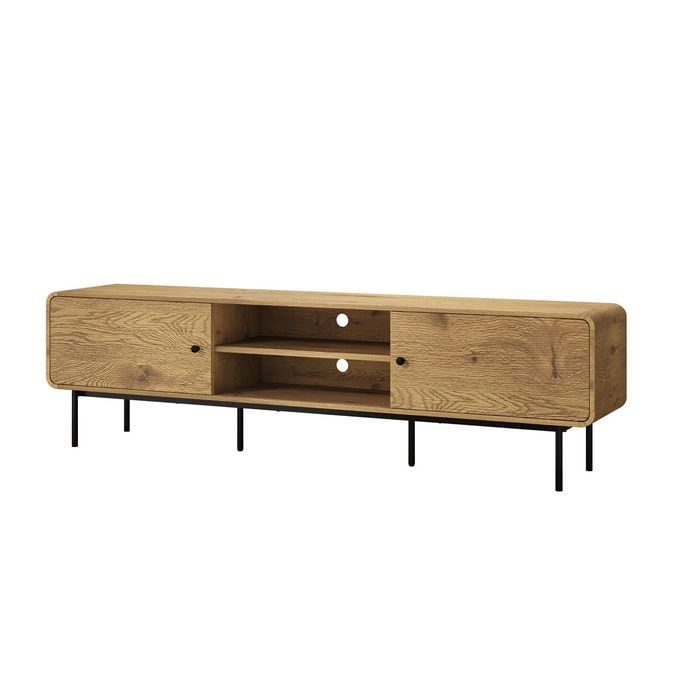 Oikiture TV Cabinet Entertainment Unit Stand 180cm Natural
