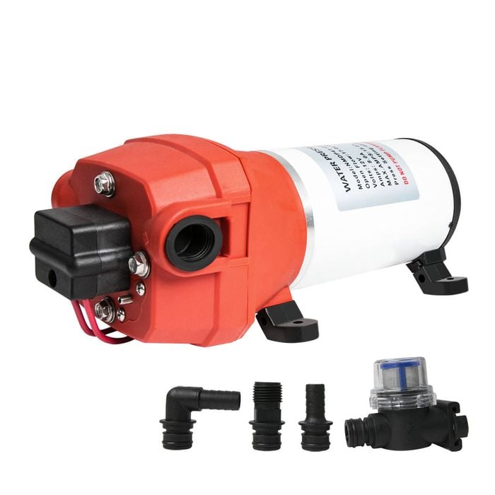 Manan 12v Caravan Water Pump 17lpm High Flow - Orange