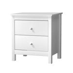 Oikiture Bedside Table Nightstand White