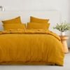 Dreamaker Ellis Seersucker Quilt Cover Set Mustard Double