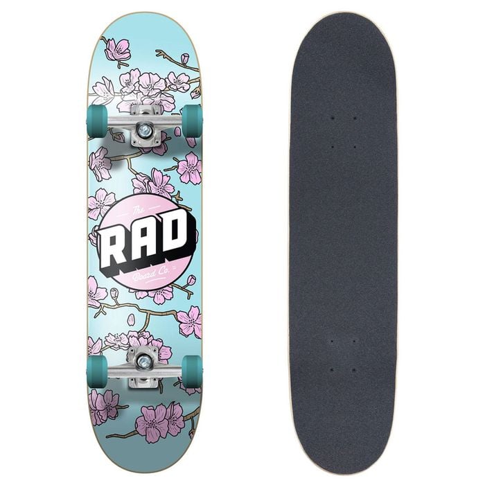 Rad Board Co Complete Skateboard Dude Crew - Cherry Blossom Pink / Blue 7.75