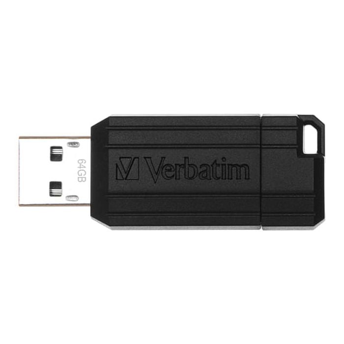 Verbatim Pinstripe USB Flash Drive 64 GB - Black [49065]