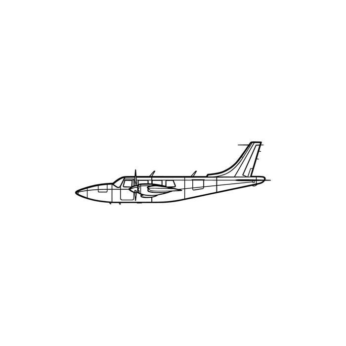 Ignite Laser Aerostar 601P - High-Performance Pressurized Twin Silhouette Metal Wall Art Coated Black 23.6 inch - 60 cm