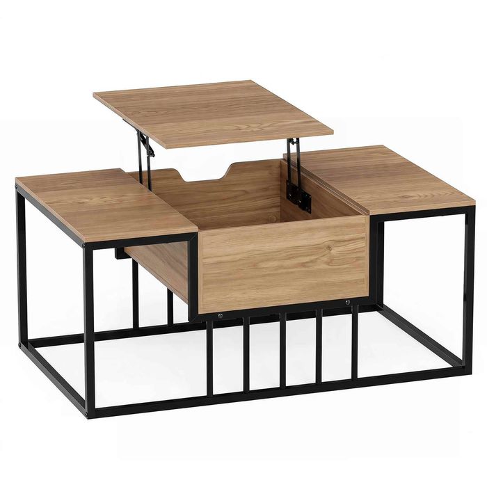 Costway Lift Top Coffee Table Modern Center Work Tea Storage Natural