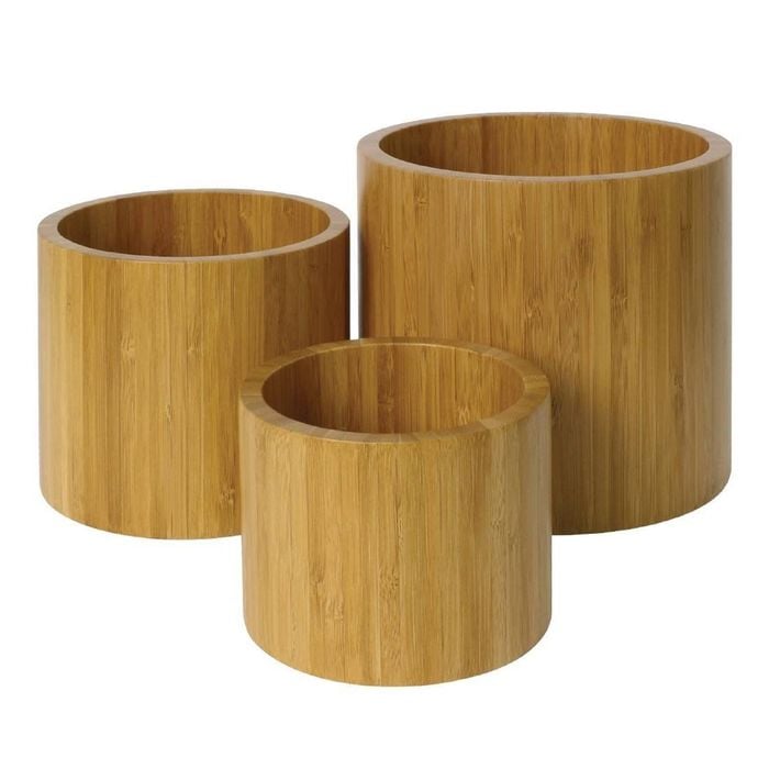 Olympia Bamboo Risers Display Stands 3 Pack