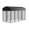 P&P Black Outdoor Dog Kennel with Roof(L)