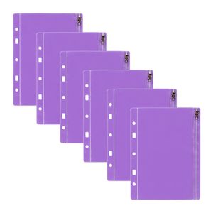 6pc Colourhide Bindermate A5 Pencil Case Insert Organiser For Binders Purple