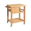 Costway Mobile Kitchen Island Trolley Bamboo Serving Cart