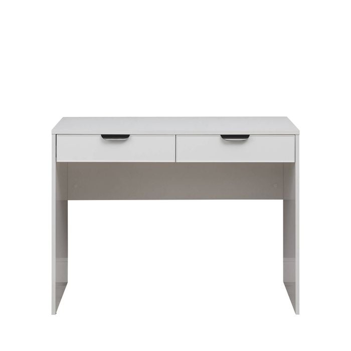 European Cabinetry White Slim Pull Black Odessa Desk