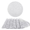 Catzon 6 Pcs Round Leaf Pvc Placemats Hollowed-out Party Silver